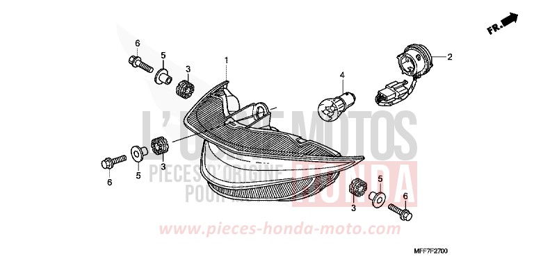 FEU ARRIERE de TRANSALP ABS CARNELIAN RED METALLIC (R296) de 2008